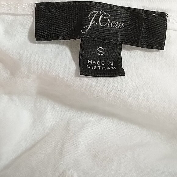 J.Crew  White Eyelet Top Blouse Ruffle Embroid Sm - Picture 4 of 4